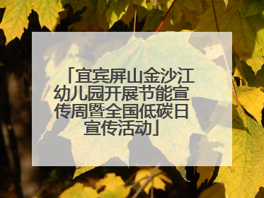 宜宾屏山金沙江幼儿园开展节能宣传周暨全国低碳日宣传活动