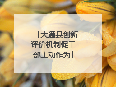 大通县创新评价机制促干部主动作为
