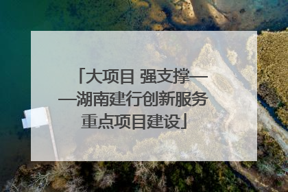 大项目 强支撑——湖南建行创新服务重点项目建设