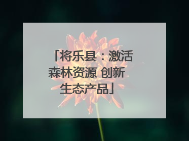 将乐县：激活森林资源 创新生态产品