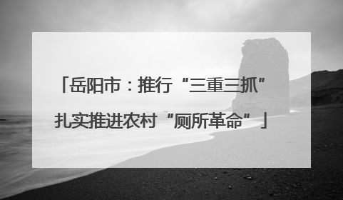 岳阳市：推行“三重三抓” 扎实推进农村“厕所革命”