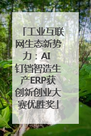 工业互联网生态新势力：AI 钉铛智造生产ERP获创新创业大赛优胜奖