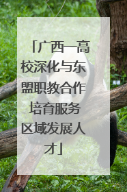 广西一高校深化与东盟职教合作 培育服务区域发展人才