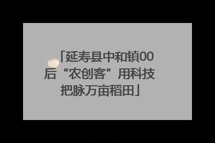 延寿县中和镇00后“农创客”用科技把脉万亩稻田
