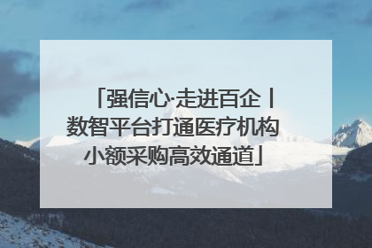 强信心·走进百企丨数智平台打通医疗机构小额采购高效通道