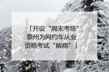 开设“周末考场” 泰州为网约车从业资格考试“解痛”