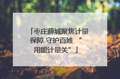 枣庄薛城聚焦计量保障 守护百姓 “用能计量关”