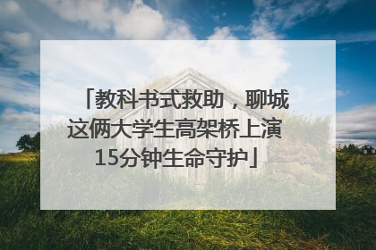 教科书式救助，聊城这俩大学生高架桥上演15分钟生命守护