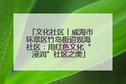文化社区丨威海市环翠区竹岛街道观海社区：用红色文化“浸润”社区之美