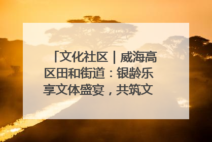 文化社区｜威海高区田和街道：银龄乐享文体盛宴，共筑文化社区幸福共同体