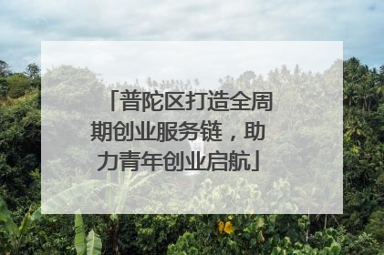 普陀区打造全周期创业服务链，助力青年创业启航