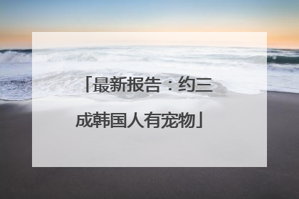 最新报告：约三成韩国人有宠物