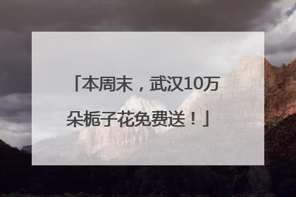 本周末，武汉10万朵栀子花免费送！