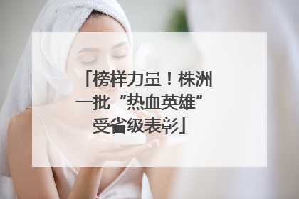 榜样力量！株洲一批“热血英雄”受省级表彰