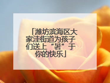 潍坊滨海区大家洼街道为孩子们送上“暑”于你的快乐
