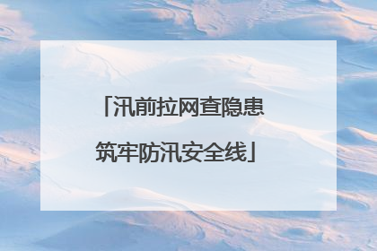 汛前拉网查隐患 筑牢防汛安全线