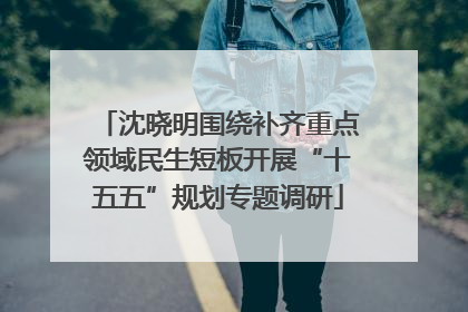 沈晓明围绕补齐重点领域民生短板开展“十五五”规划专题调研