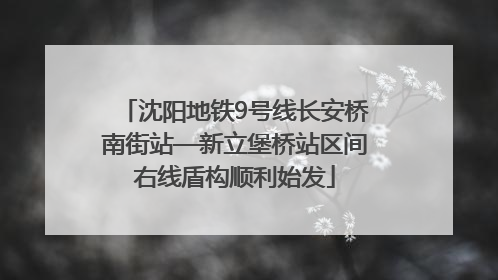 沈阳地铁9号线长安桥南街站—新立堡桥站区间右线盾构顺利始发