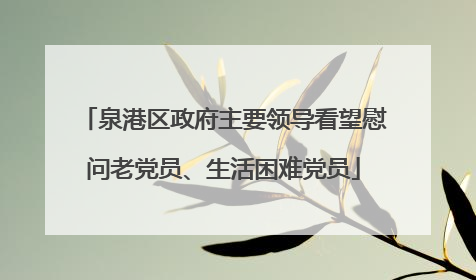 泉港区政府主要领导看望慰问老党员、生活困难党员