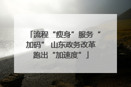 流程“瘦身”服务“加码” 山东政务改革跑出“加速度”