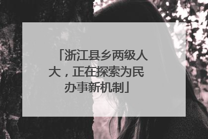 浙江县乡两级人大，正在探索为民办事新机制