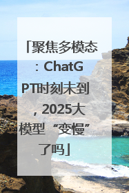 聚焦多模态：ChatGPT时刻未到，2025大模型“变慢”了吗