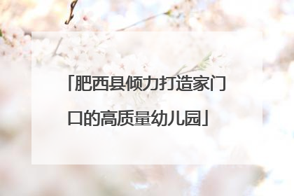 肥西县倾力打造家门口的高质量幼儿园