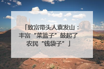 致富带头人袁发山：丰富“菜篮子”鼓起了农民“钱袋子”