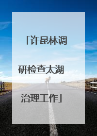 许昆林调研检查太湖治理工作