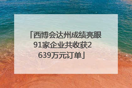 西博会达州成绩亮眼 91家企业共收获2639万元订单