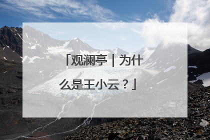 观澜亭｜为什么是王小云？