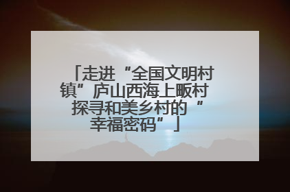 走进“全国文明村镇”庐山西海上畈村 探寻和美乡村的“幸福密码”