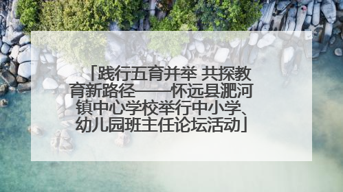 践行五育并举 共探教育新路径——怀远县淝河镇中心学校举行中小学、幼儿园班主任论坛活动