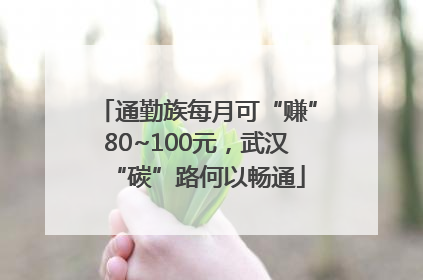 通勤族每月可“赚”80~100元，武汉“碳”路何以畅通