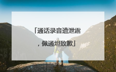 通话录音遭泄露，佩通坦致歉