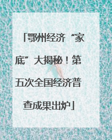 鄂州经济“家底”大揭秘！第五次全国经济普查成果出炉