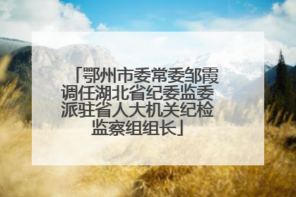 鄂州市委常委邹霞调任湖北省纪委监委派驻省人大机关纪检监察组组长