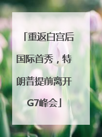 重返白宫后国际首秀，特朗普提前离开G7峰会