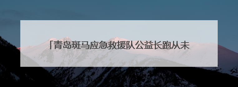 青岛斑马应急救援队公益长跑从未停歇 七载坚守绘就城市温暖底色