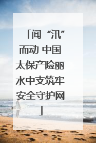 闻“汛”而动 中国太保产险丽水中支筑牢安全守护网