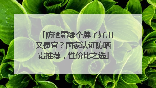 防晒霜哪个牌子好用又便宜？国家认证防晒霜推荐，性价比之选