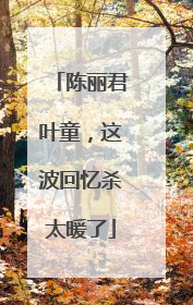 陈丽君叶童，这波回忆杀太暖了
