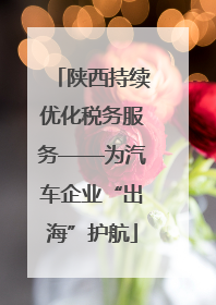 陕西持续优化税务服务——为汽车企业“出海”护航