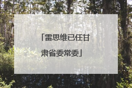 雷思维已任甘肃省委常委