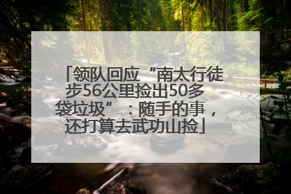 领队回应“南太行徒步56公里捡出50多袋垃圾”：随手的事，还打算去武功山捡