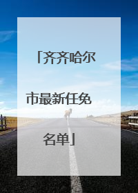 齐齐哈尔市最新任免名单