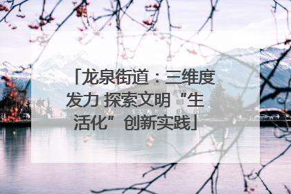 龙泉街道：三维度发力 探索文明“生活化”创新实践