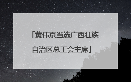 黄伟京当选广西壮族自治区总工会主席