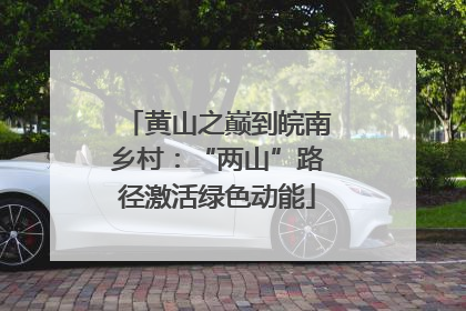 黄山之巅到皖南乡村：“两山”路径激活绿色动能