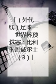 （外代二线）足球——世界杯预选赛：比利时胜威尔士（3）